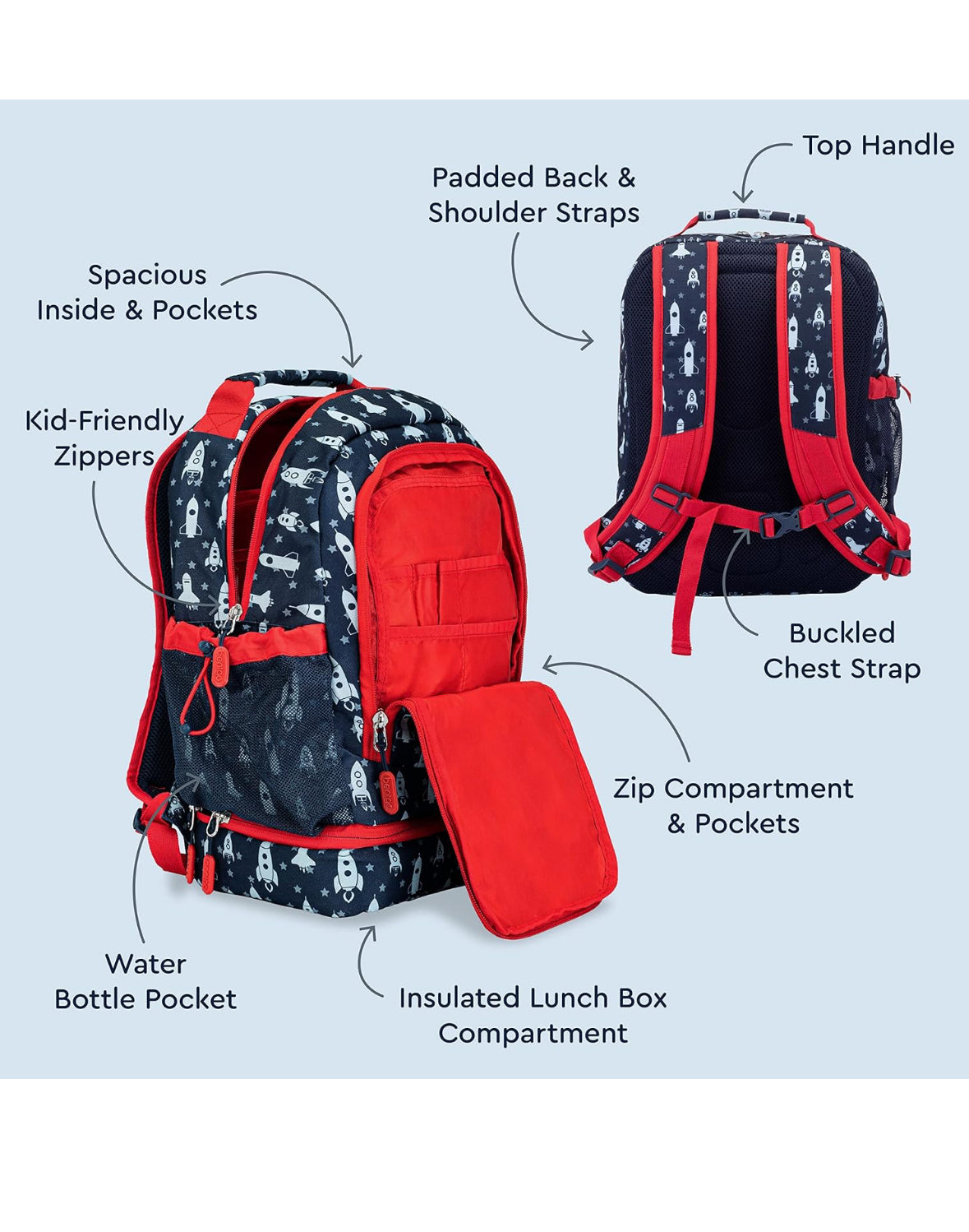 Bentgo Kids Prints 2 en 1 mochila y lonchera aislada duradera