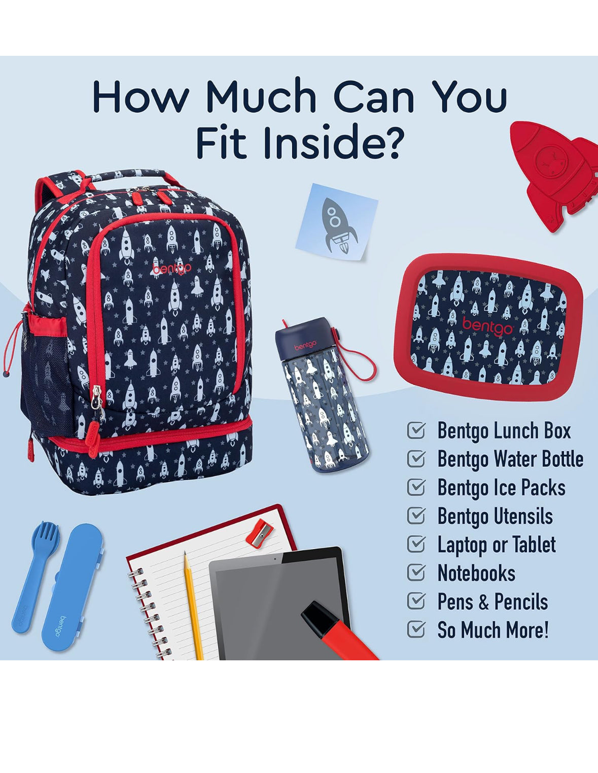 Bentgo Kids Prints 2 en 1 mochila y lonchera aislada duradera