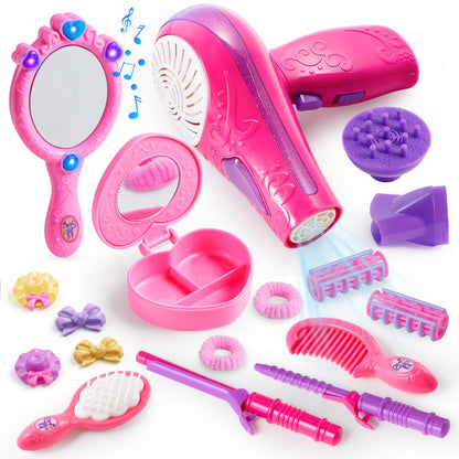 JOYIN Juego de Salón de Belleza para Niñas de 17 Piezas