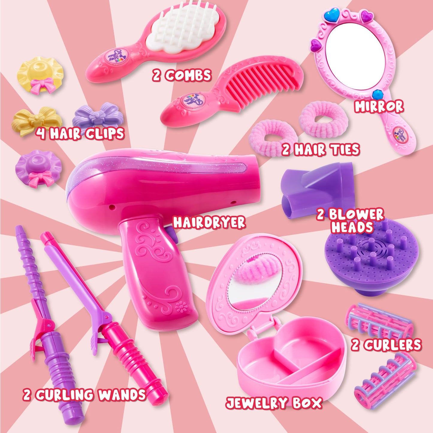 JOYIN Juego de Salón de Belleza para Niñas de 17 Piezas