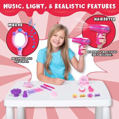 JOYIN Juego de Salón de Belleza para Niñas de 17 Piezas