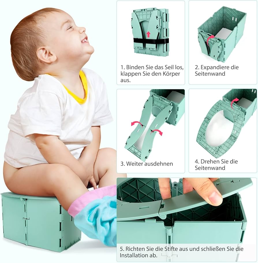 Orinal de viaje para niños, inodoro plegable portátil