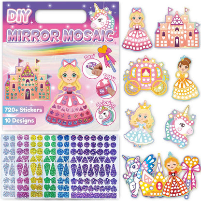 Kit de manualidades de arte de princesa y unicornio con más de 720 pegatinas