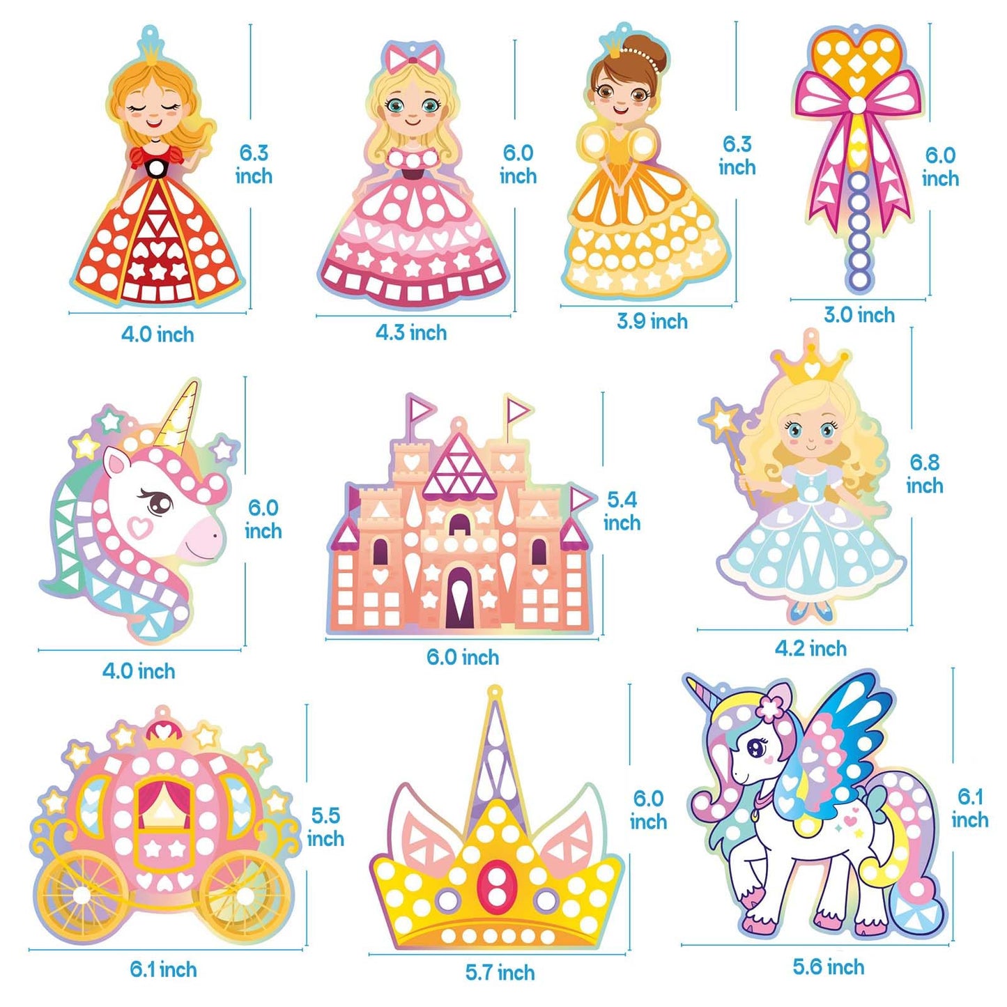 Kit de manualidades de arte de princesa y unicornio con más de 720 pegatinas