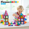 PicassoTiles Juego de bloques de construcción magnéticos de 102 piezas con letras del alfabeto, animales y números