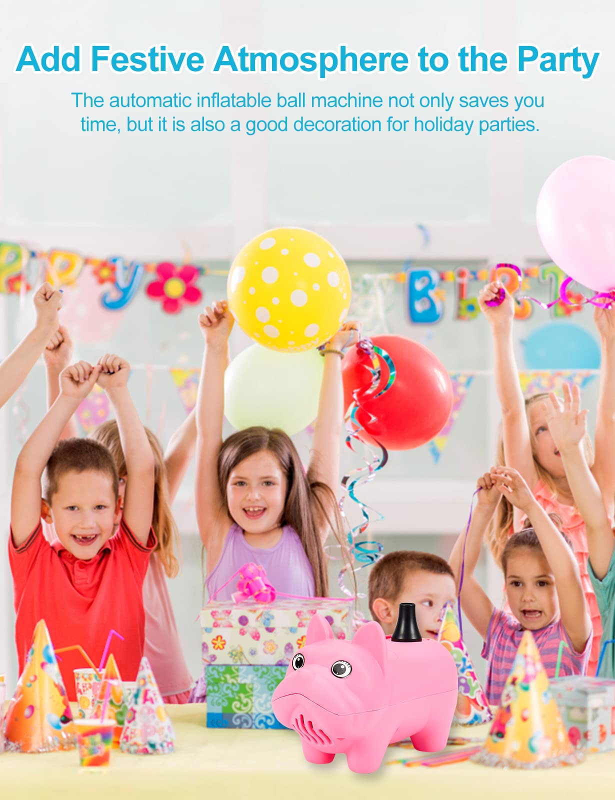 Inflador Globos Electrico, 300W Mini Bomba Eléctrica para Globos