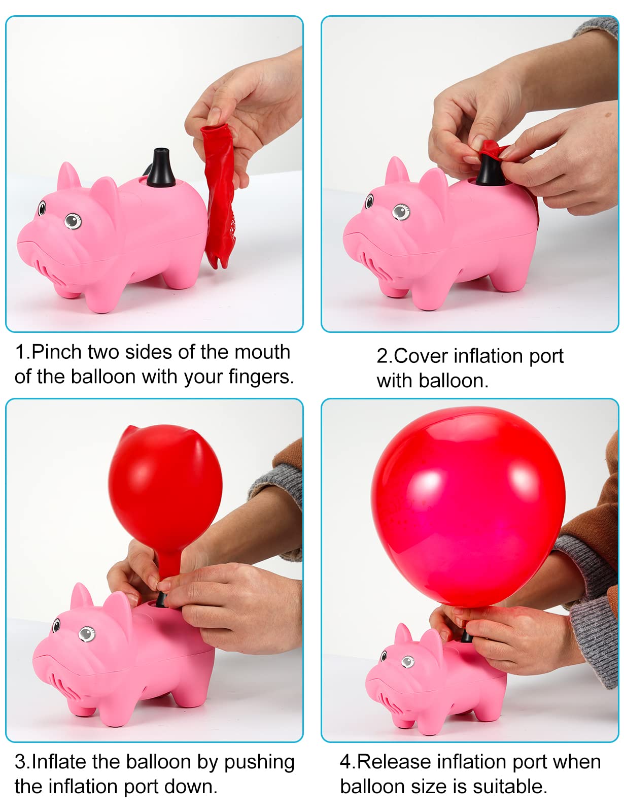 Inflador Globos Electrico, 300W Mini Bomba Eléctrica para Globos