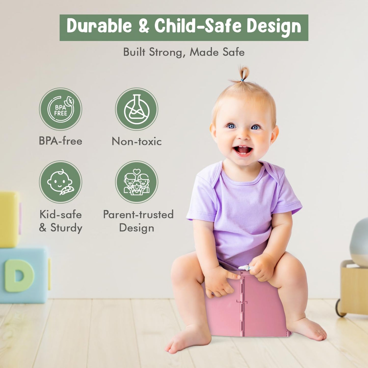 Orinal portátil de viaje para niños pequeños, plegable, ligero, a prueba de fugas