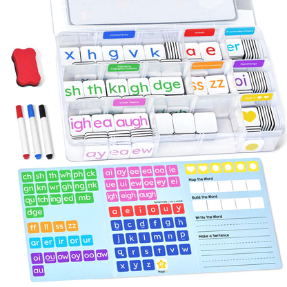 JoyCat 265 Fichas Magnéticas de Letras Fonéticas - Hooked on Phonics