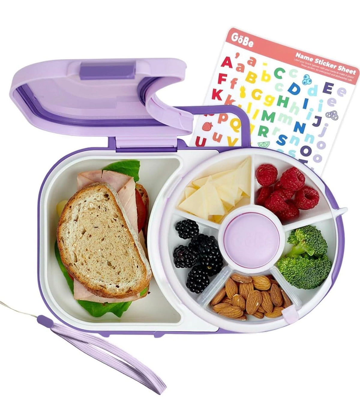 GoBe Lonchera para niños con tapa giratoria pequeña para aperitivos