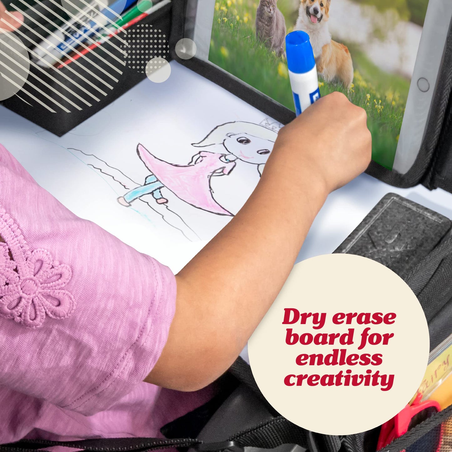 Lusso Gear Bandeja de viaje para asiento de automóvil para niños