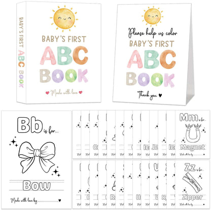 Juego de recuerdo de actividad para baby shower del primer libro ABC