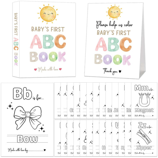 Juego de recuerdo de actividad para baby shower del primer libro ABC