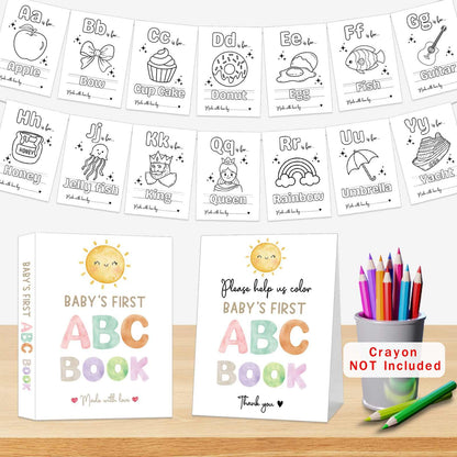 Juego de recuerdo de actividad para baby shower del primer libro ABC
