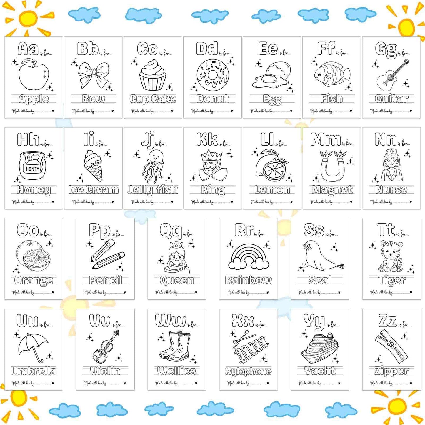 Juego de recuerdo de actividad para baby shower del primer libro ABC