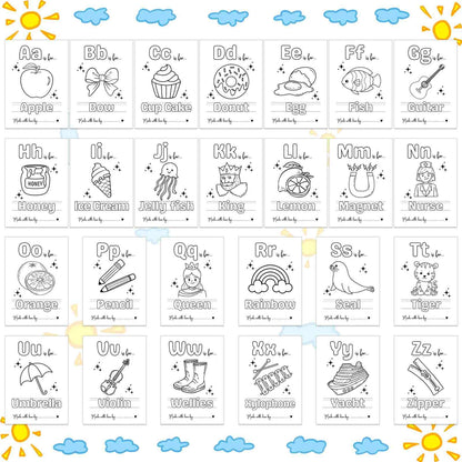 Juego de recuerdo de actividad para baby shower del primer libro ABC
