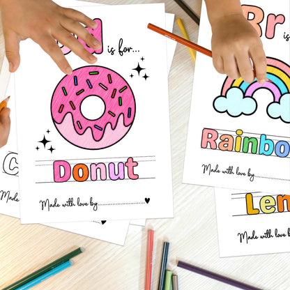 Juego de recuerdo de actividad para baby shower del primer libro ABC