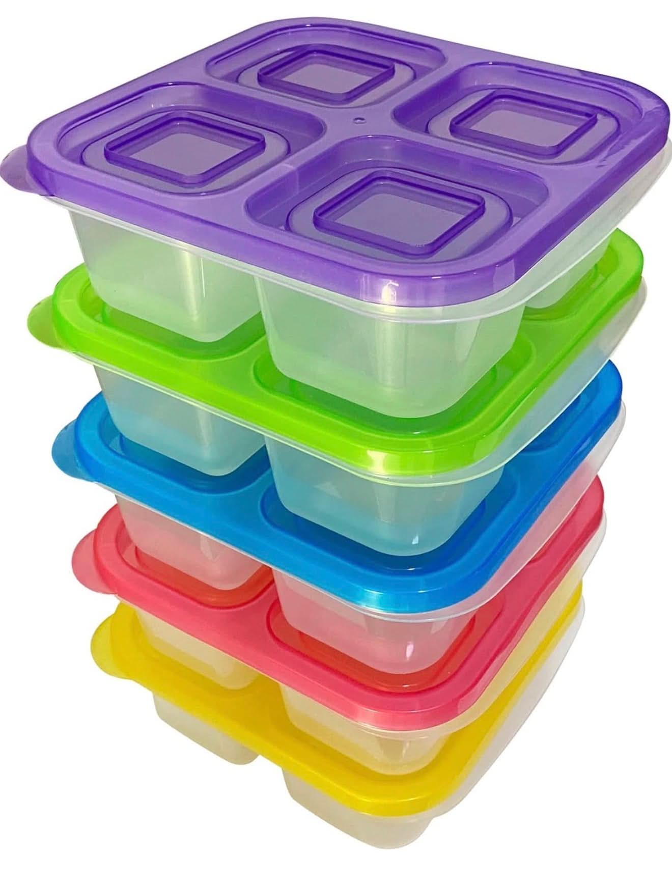 AQSXO 5 recipientes de comida Bento para aperitivos, almacenamiento de alimentos dividido