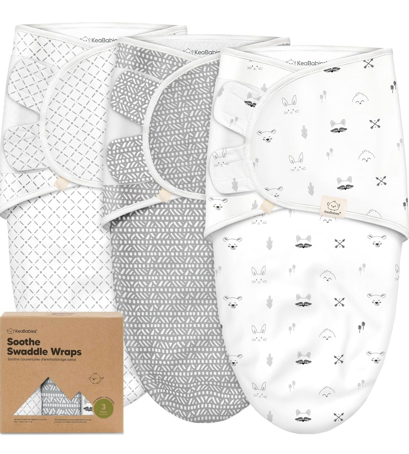 Sacos de 3-6 meses dormir orgánicos para bebé KeaBabies (paquete de 3)