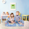 Sofá plegable para niños con diseño de dinosaurio, asiento doble 2 en 1