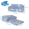 Sofá plegable para niños con diseño de dinosaurio, asiento doble 2 en 1