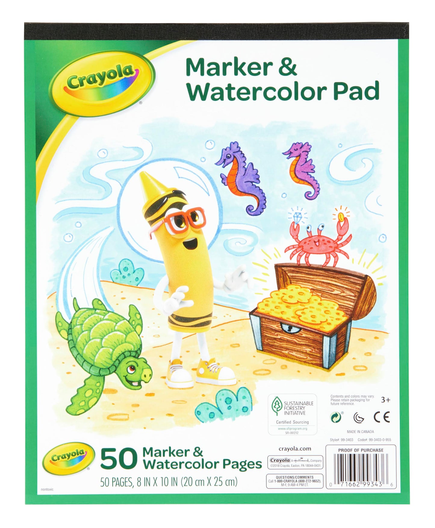 Crayola Marcador 10 x 8 pulgadas y acuarela Pad, 60 hojas