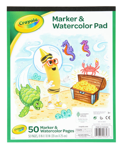 Crayola Marcador 10 x 8 pulgadas y acuarela Pad, 60 hojas