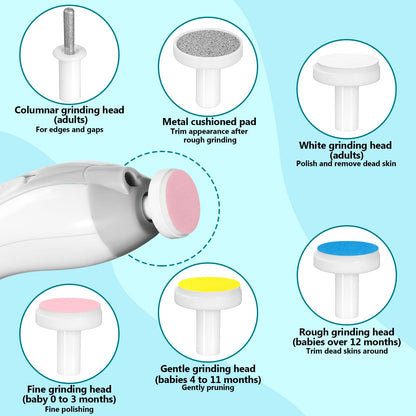 Cortador de uñas eléctrico para bebé, 6 en 1