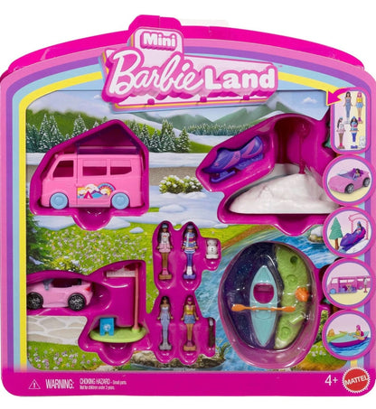 Barbie Mini BarbieLand - Set de muñecas y vehículos de juguete de 4 piezas con 4 muñecas de 1.5 pulgadas