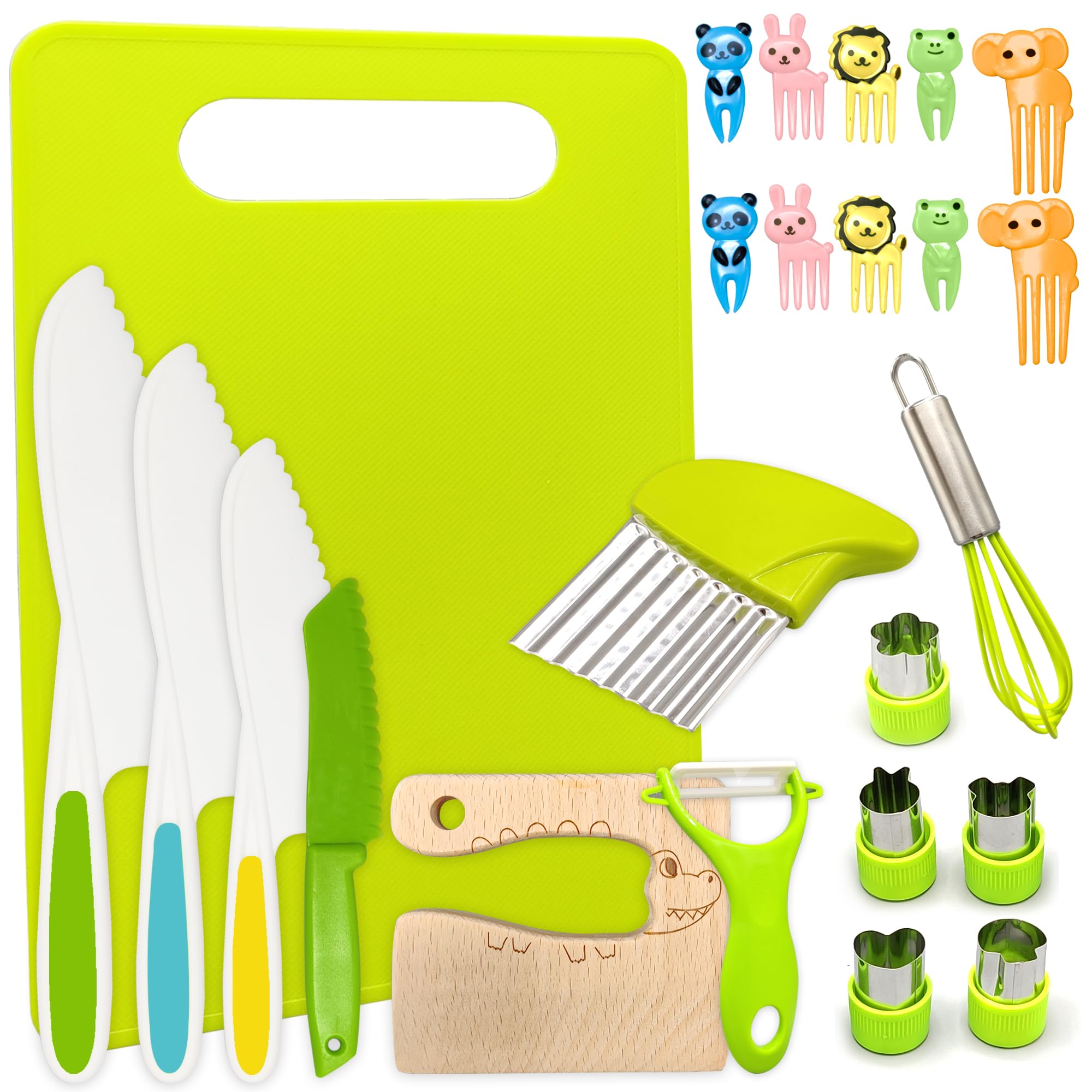 Utensilios de cocina Montessori Momo's Den para niños pequeños - 24 piezas