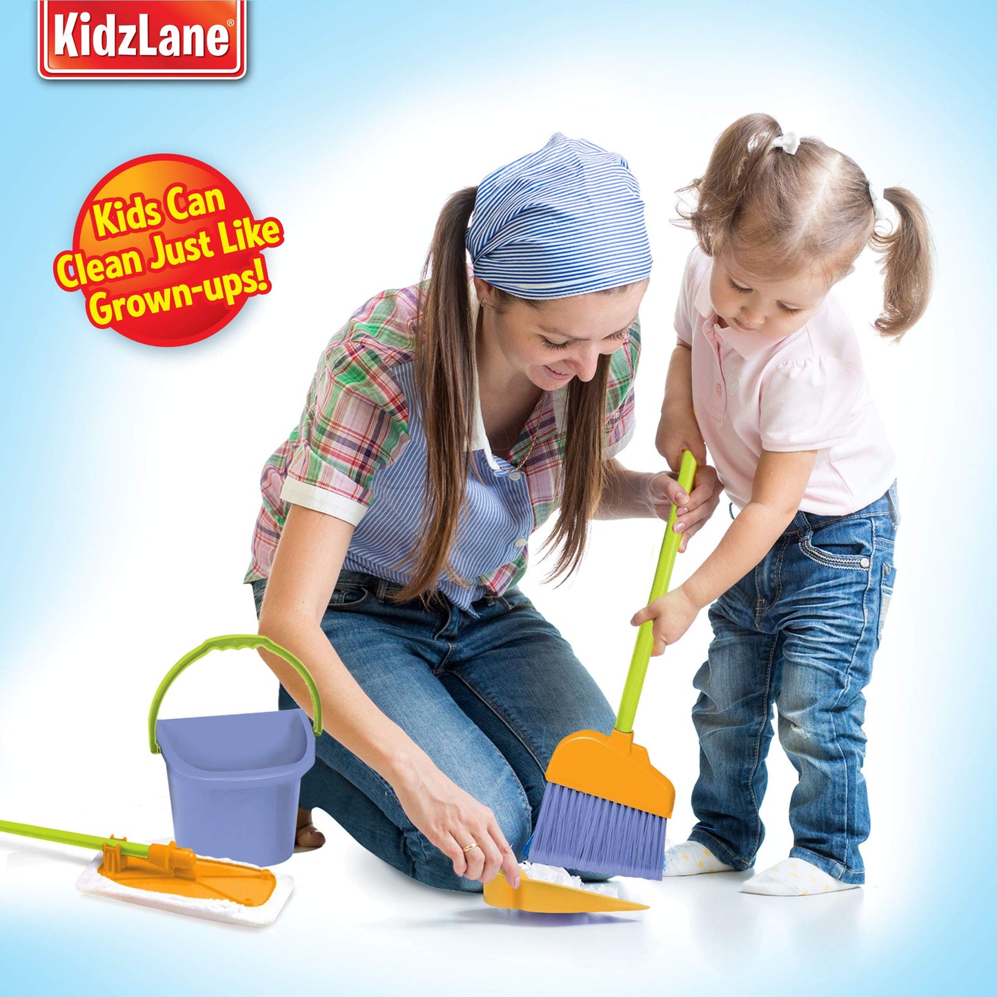 Juego de limpieza para niños pequeños, escoba, trapeador