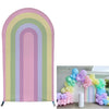 Fundas de tela elástica para fiestas temáticas de arco iris pastel para baby showers
