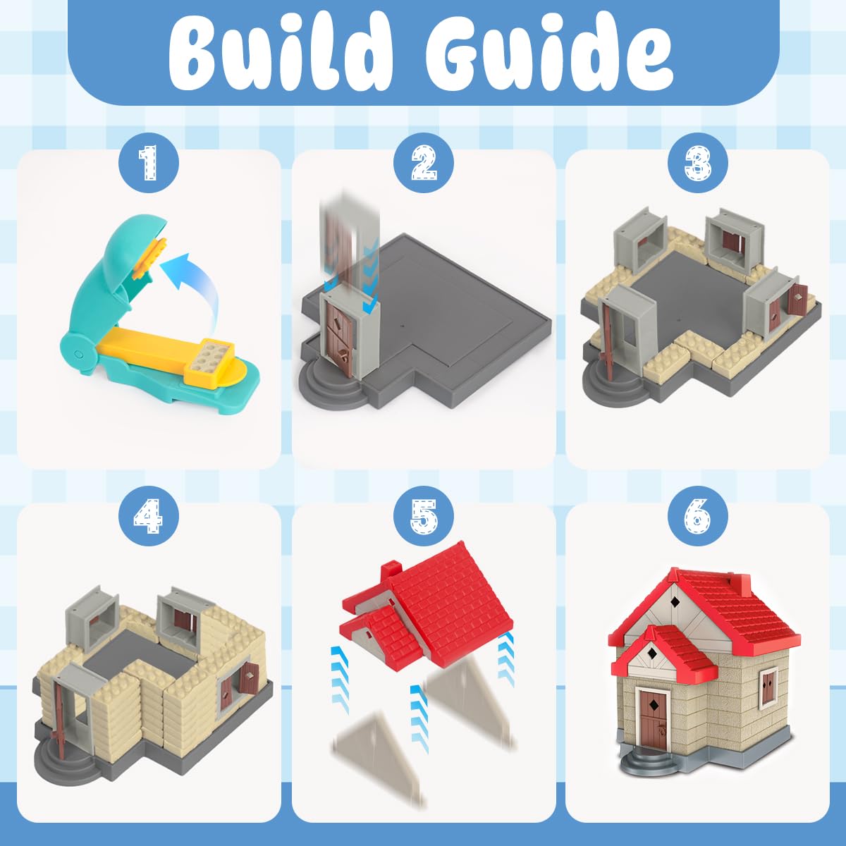 Kit de construcción de casas de arena para niños con 3 moldes