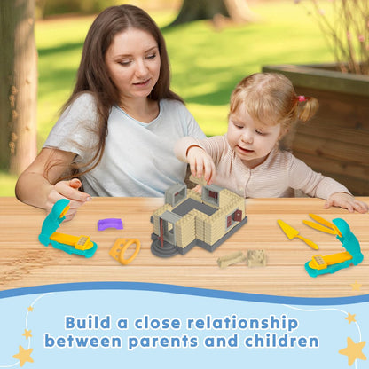 Kit de construcción de casas de arena para niños con 3 moldes