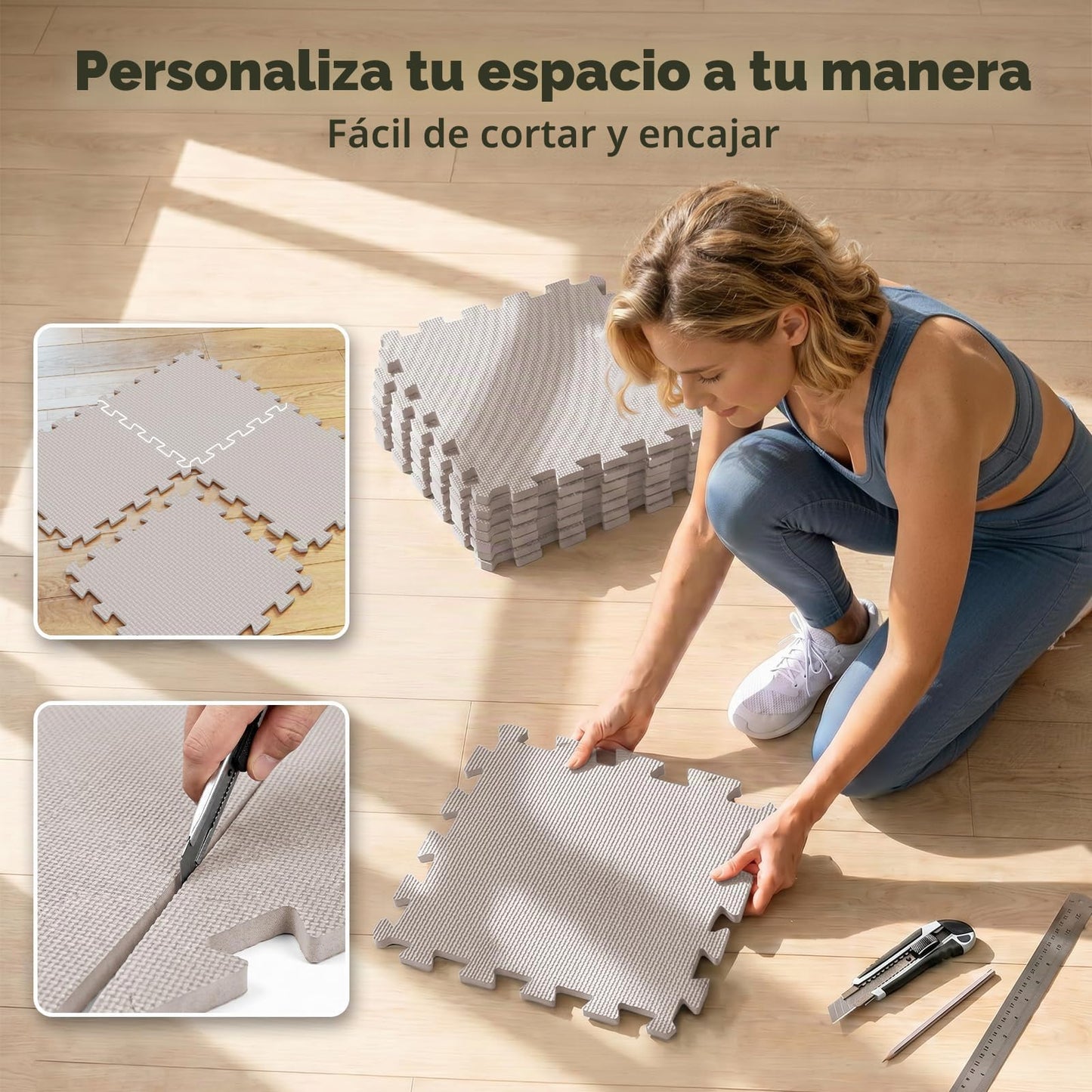 AIRHOP Tapete de Piso de Gimnasio de 12x12 Pulgadas Grueso, 18 Baldosas