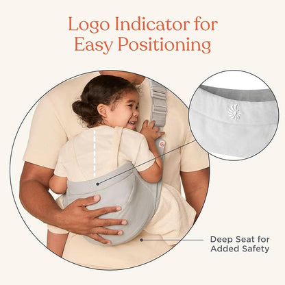 Ergobaby Upsie Hip Sling – Portabebés Gris Perla – Portabebés Ligero y Ajustable para Niños Pequeños