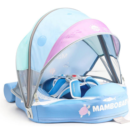 Mambobaby Flotador para bebé con toldo y cola