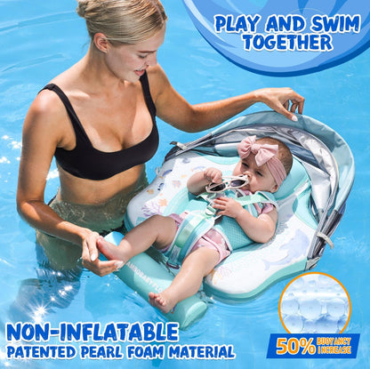 Mambobaby Flotador para bebé con toldo y cola