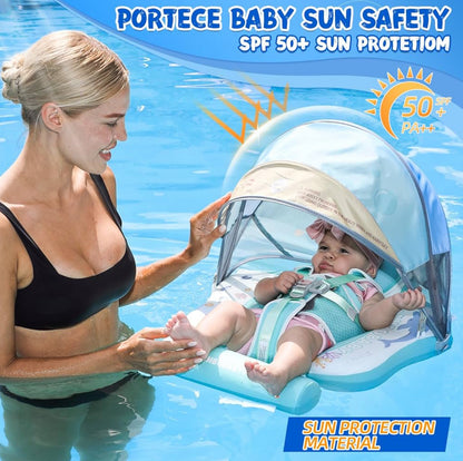 Mambobaby Flotador para bebé con toldo y cola