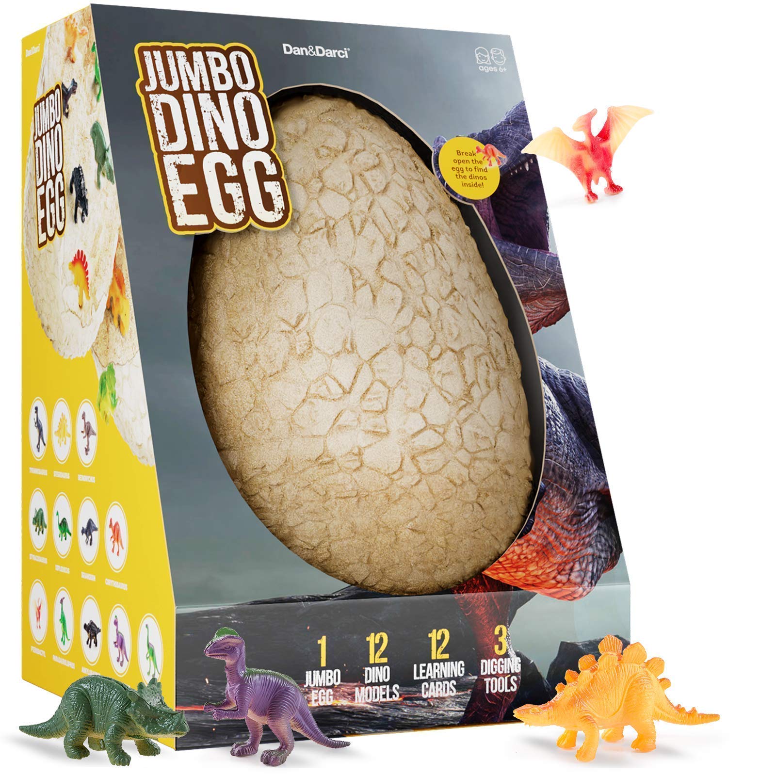 Huevo de Pascua gigante de dinosaurio: descubre 12 dinosaurios sorpresa
