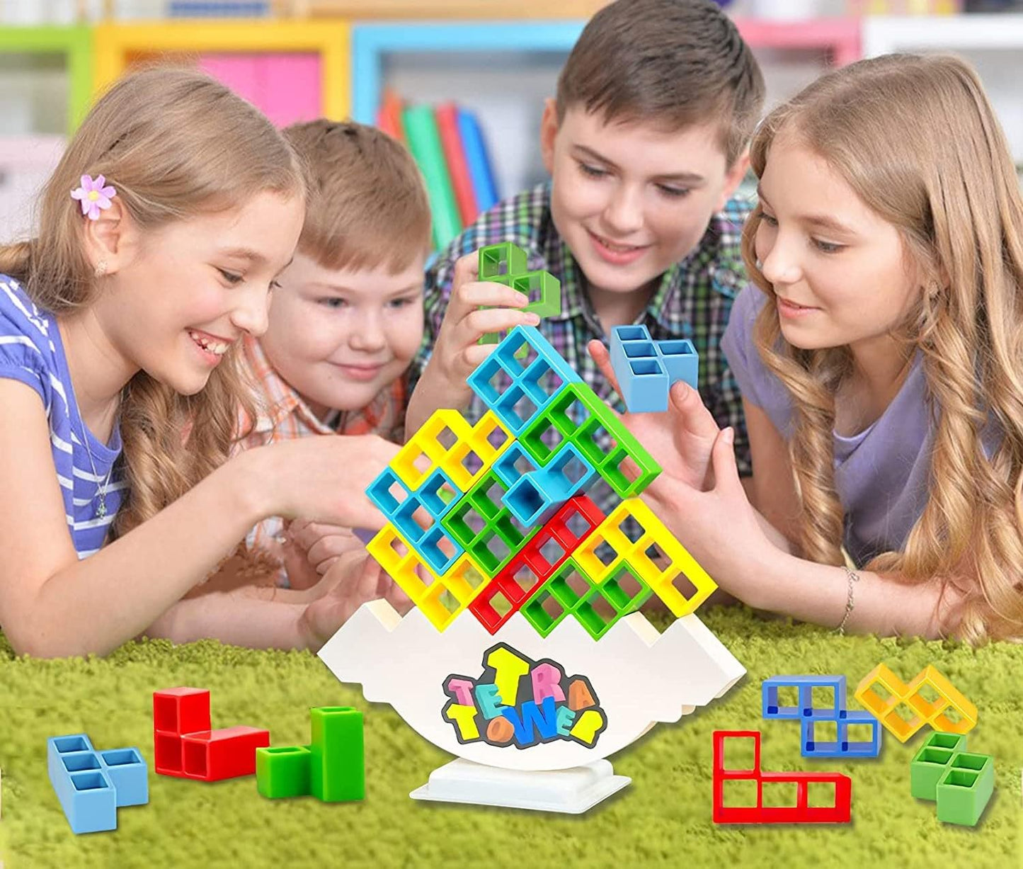 SIHUAN Tetra Tower - Juguetes apilables de equilibrio de 48 piezas