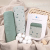 lulumoon Manta de muselina para bebé, manta neutra para bebé, paquete de 2, salvia