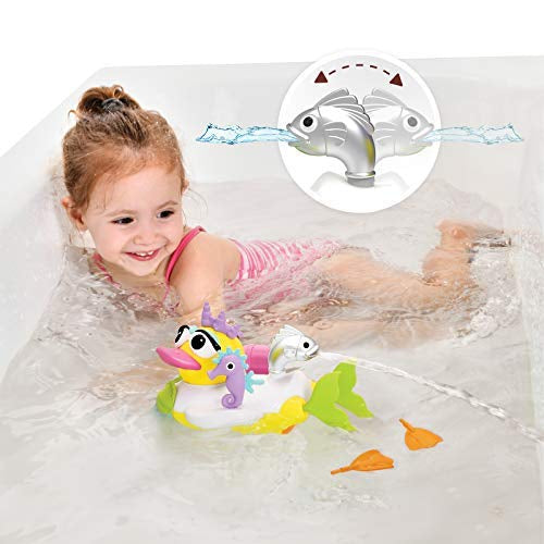 Yookidoo Jet Duck - Juguete de baño de sirena con disparador de agua eléctrico