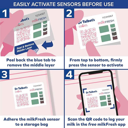 Dr. Talbot's Mom MilkFresh Sensores de frescura de leche materna, 20 unidades