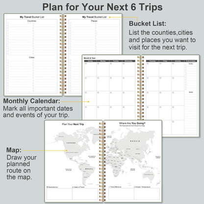 Diario de viaje: organizador de vacaciones y viajes por carretera