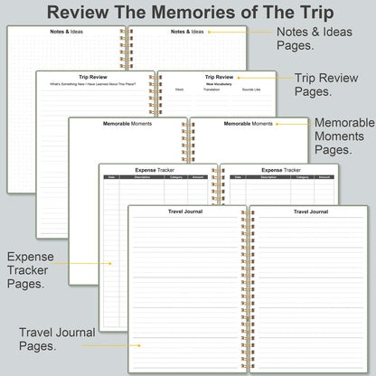 Diario de viaje: organizador de vacaciones y viajes por carretera