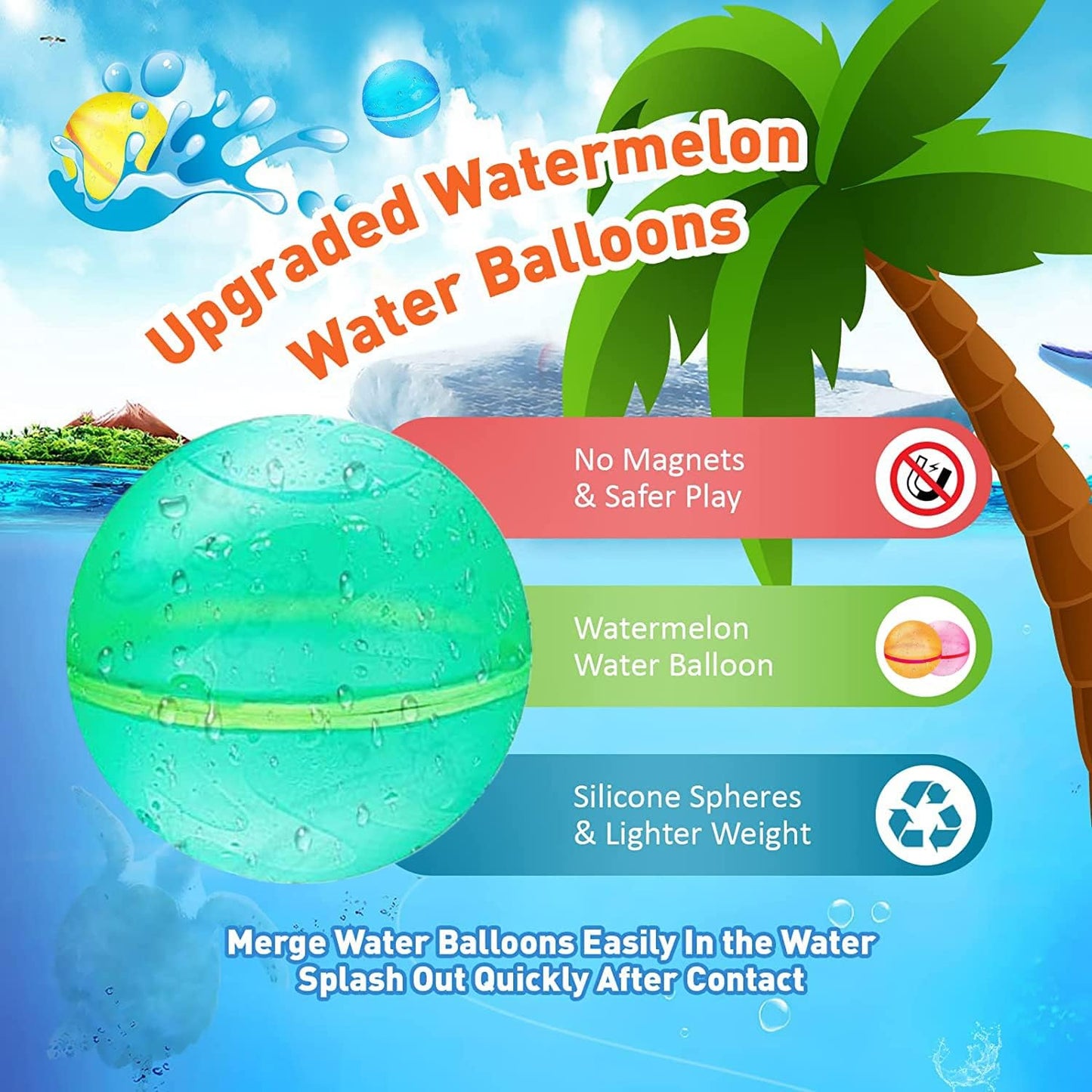 Globos de agua reutilizables, bombas de agua de fácil llenado rápido y autosellado