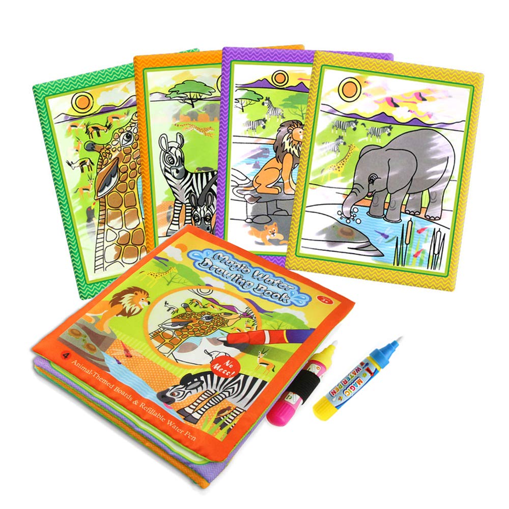 Libros de dibujo mágico Wholethings, libros de tela para dibujar con agua (6,6 cm x 21 cm)