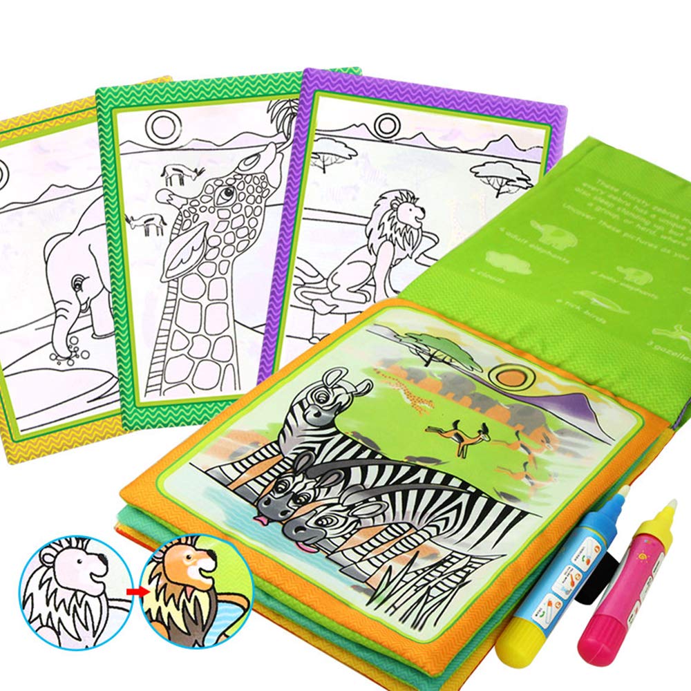 Libros de dibujo mágico Wholethings, libros de tela para dibujar con agua (6,6 cm x 21 cm)