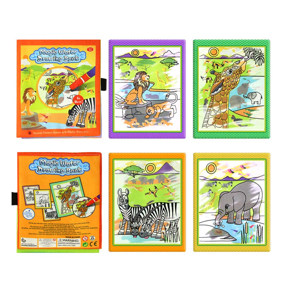 Libros de dibujo mágico Wholethings, libros de tela para dibujar con agua (6,6 cm x 21 cm)